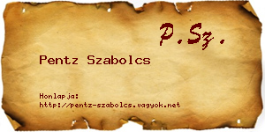 Pentz Szabolcs névjegykártya