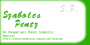 szabolcs pentz business card